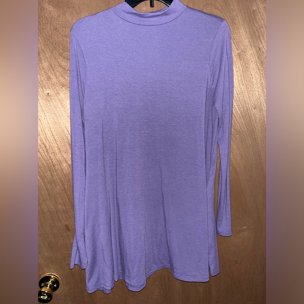Long sleeved purple turtle neck
